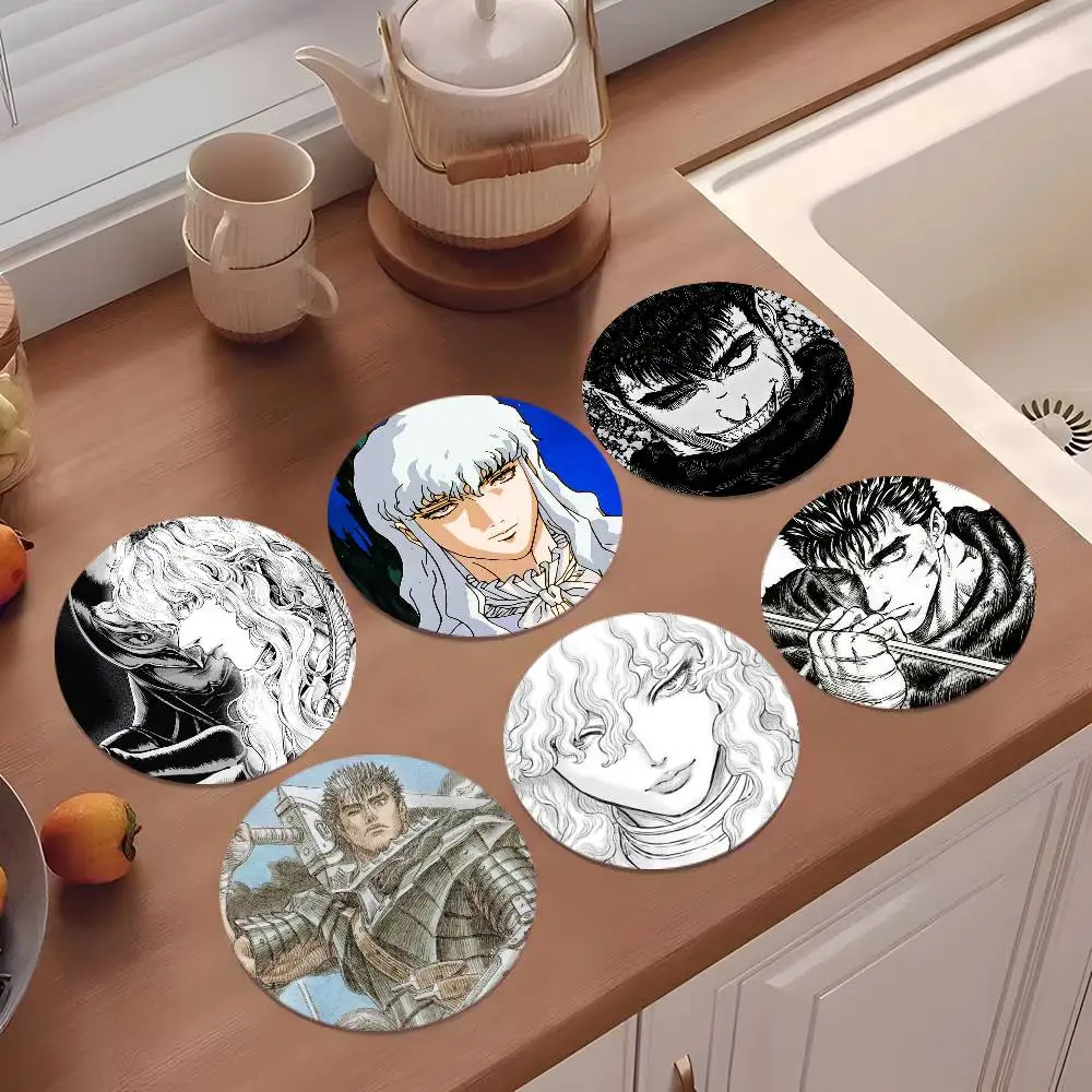 

Anime Berserk Coasters Round Wooden For Cute Design Suitable For Drinks Tea Coffee Home Gift Choice Holidays