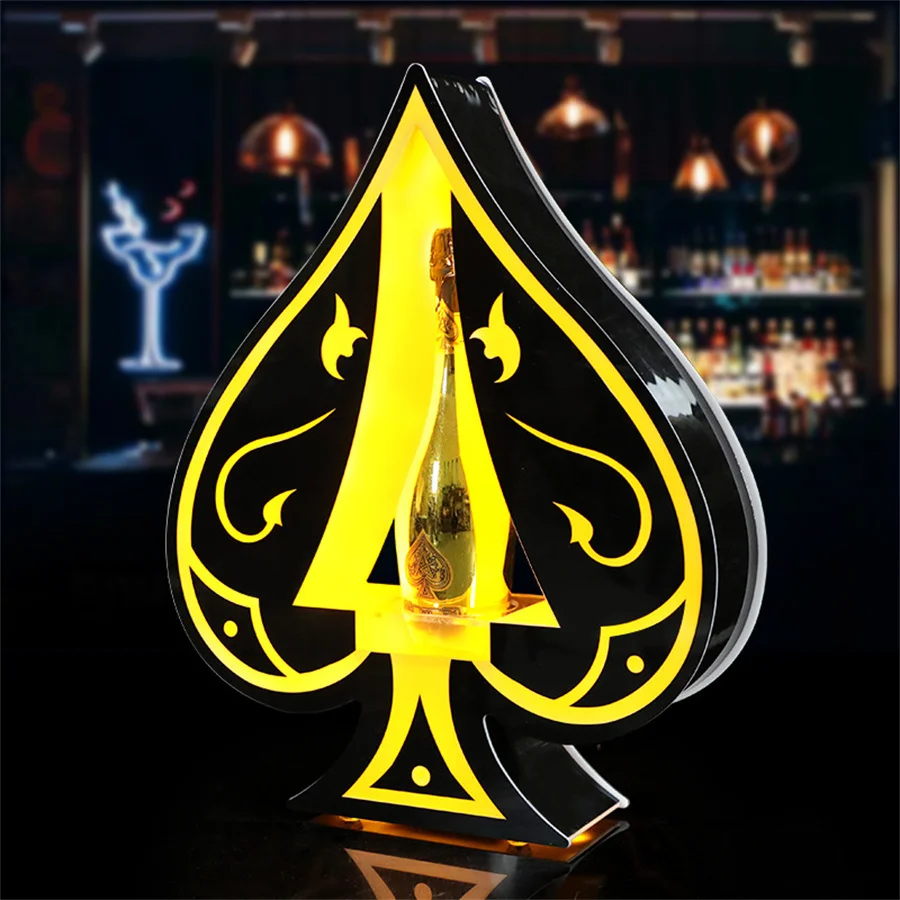 Ace of spades Wine Rack Display Bar Nightclub Wedding Champagne Bottle Service Glorifier VIP LED Bottle Presenter Bar supplies