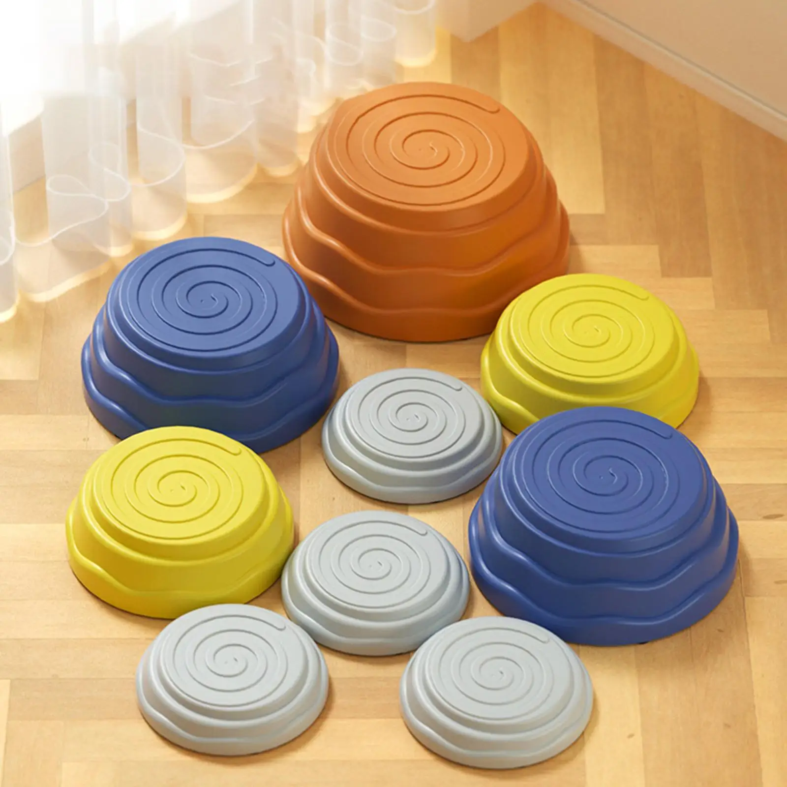 9 ชิ้น Stepping Stones สําหรับเด็ก Sensory ของเล่น Gross Motor BALANCE BLOCK