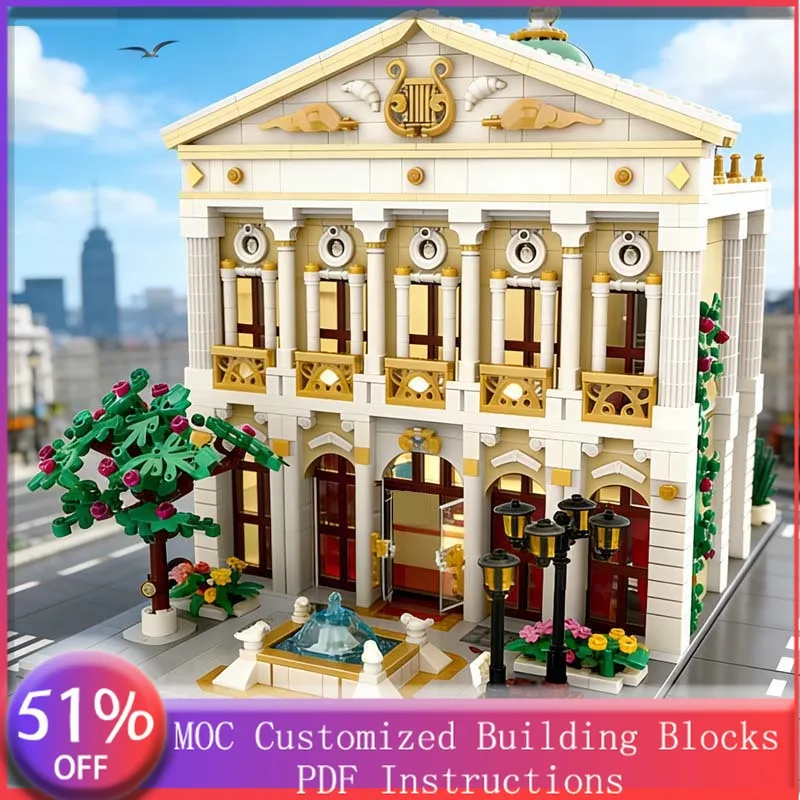 3253-teiliges Modulares Opernhaus-Bausatz, Anpassbares Modulares Baustein-Set, Kreatives Design, Lehrreiches DIY-Festivalspielzeug-Geschenk