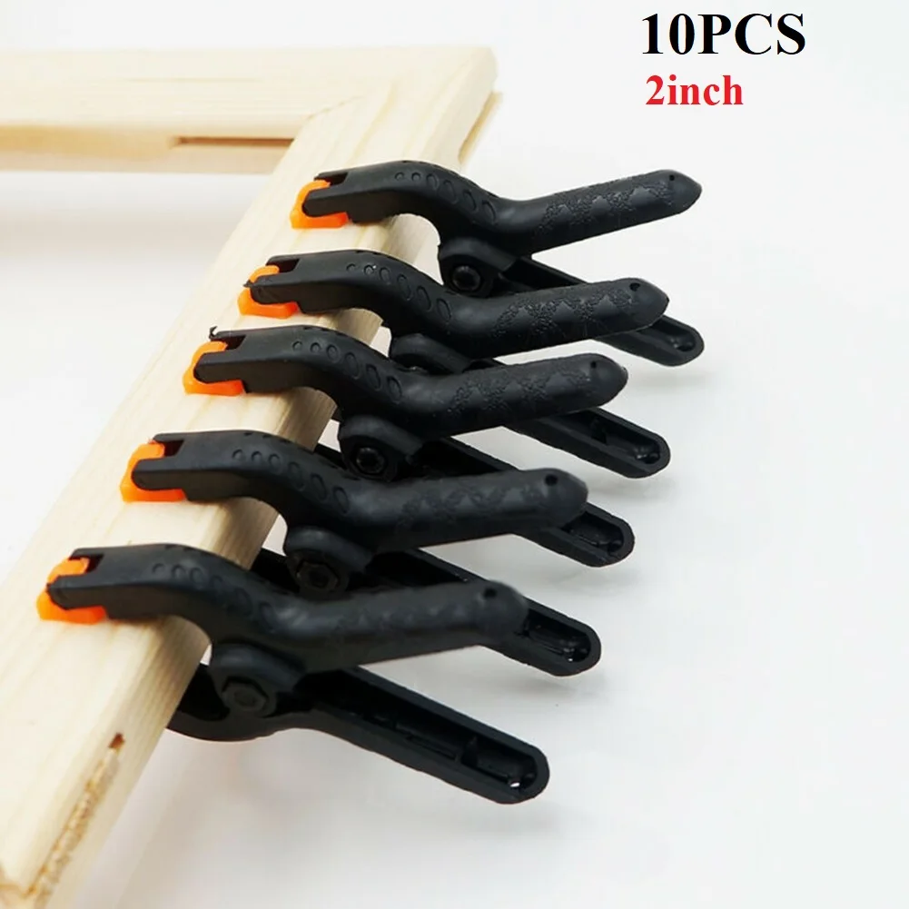 10Pack 2 Inch Plastic Nylon Adjustable Woodworking Clamps Wood Working Tool Spring Clip Carpentry Clamps Outillage Menuiserie