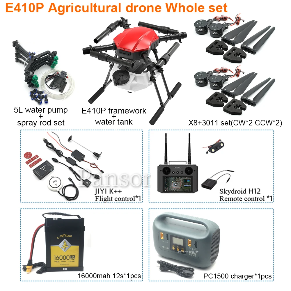 Whole set EFT E410P E610P 10L 10kg Agricultural spray frame kit four-axis Folding Quadcopter with Hobbywing X8 power system