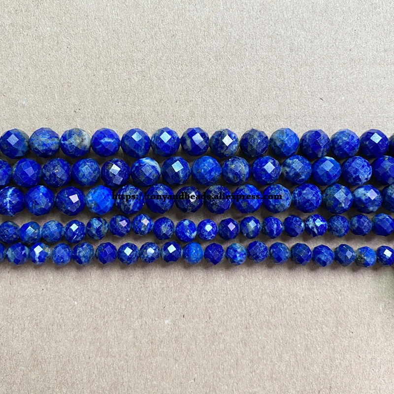 Semi-precious Stone Diamond Cuts Faceted AA Quality Lapis Lazuli 7\