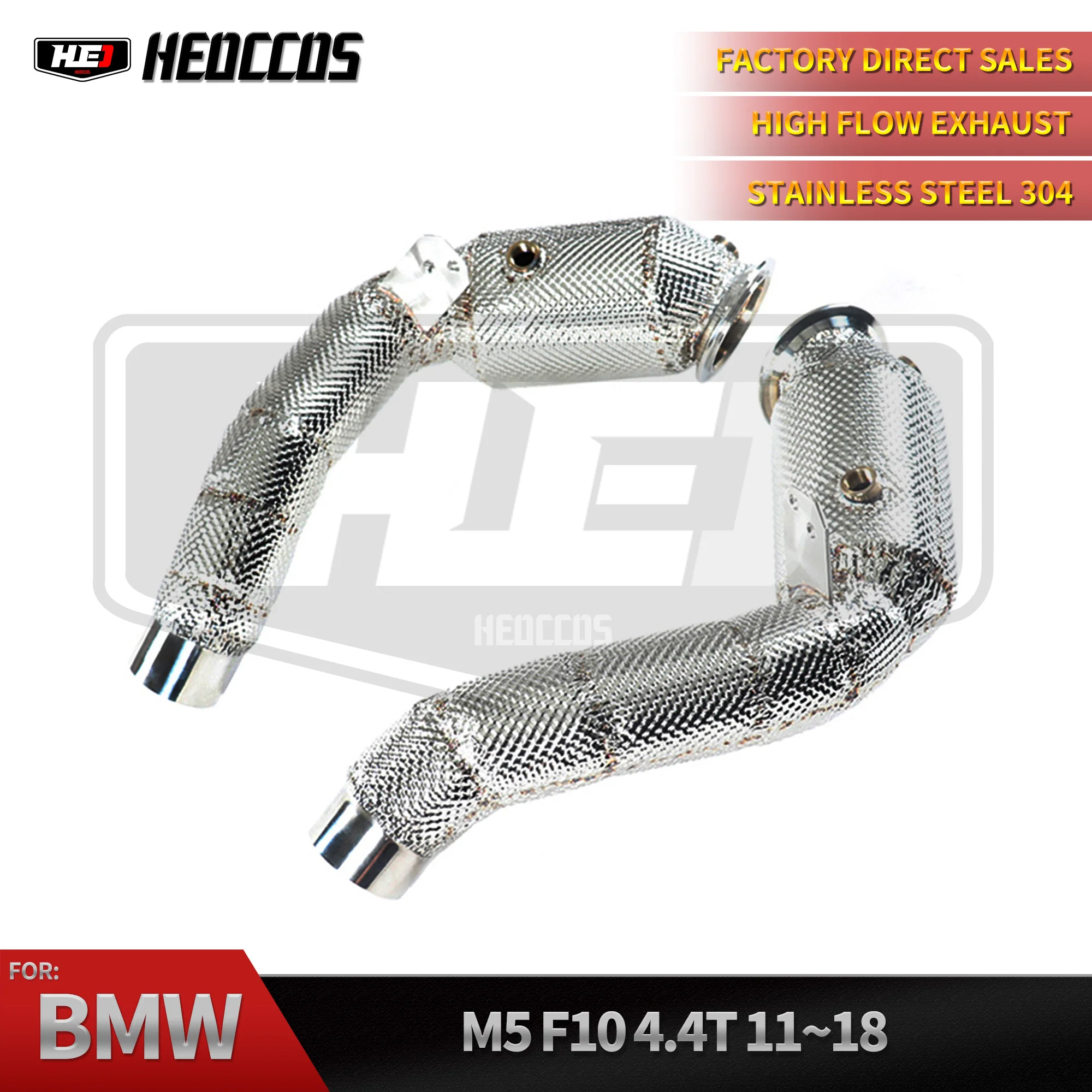 HEO Sport Catalyst Downpipe For BMW M5 F10 4.4T 2011‑2018 Complete Exhaust With Heat Shield