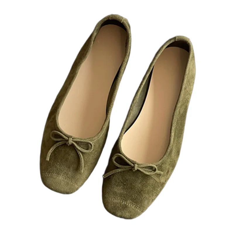 Withered Minimalist Women's Shoes Retro Suede Mary Jane Grandma Shoes Soft And Comfortable Flat Bottomed Loafers Shoes Women