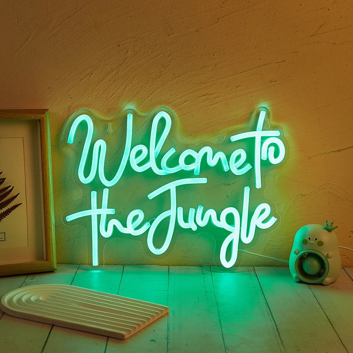 Chi-buy LED Neon Welcome to Jungle USB Powered Neon Signs Night Light Wall Art & Game Room Bedroom Living Room Decor Lamp Signs