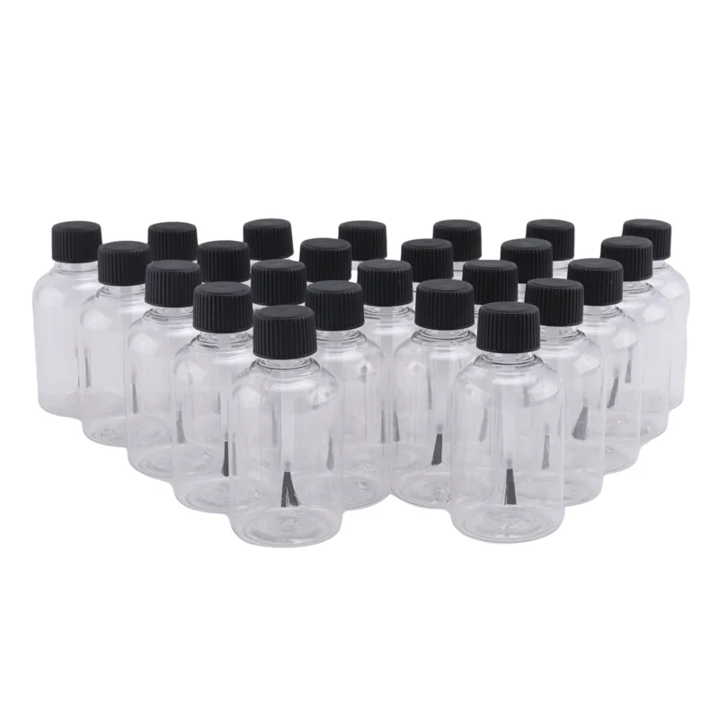 ABMH-72 Pcs Plastic Empty Glue Bottles With Brushes 1.7 Oz Art Empty Paint Bottles Glue Toddlers Kids Art Crafts Supplies