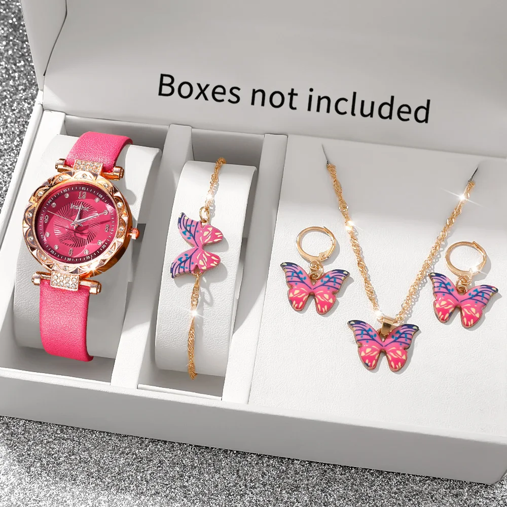 5pc  fashionable quartz watch and versatile accessory set for daily wear as gifts for friends and family