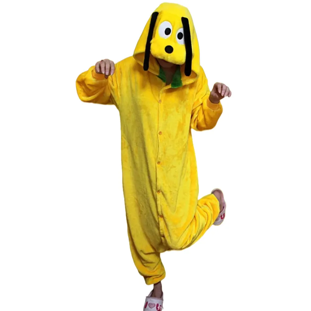 

Cosplay Kigurumi Costume Pluto Yellow Dog Onesies Jumpsuit Hoodies Adults Cos Costume for Halloween and Carnival