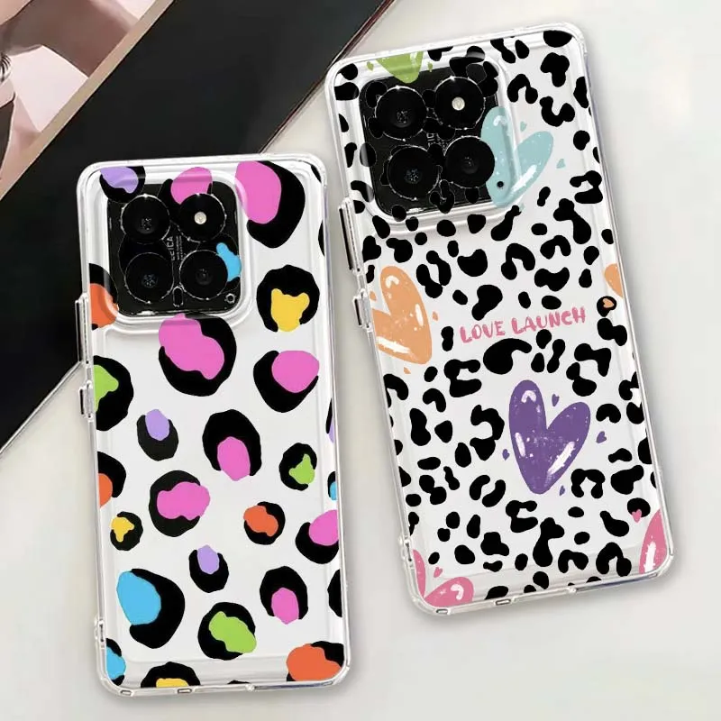 

Leopard Pattern Phone Case For Xiaomi 17 15 14 13 12 12S 12X 12T 11 11T Pro max Lite ultra TPU Transparent