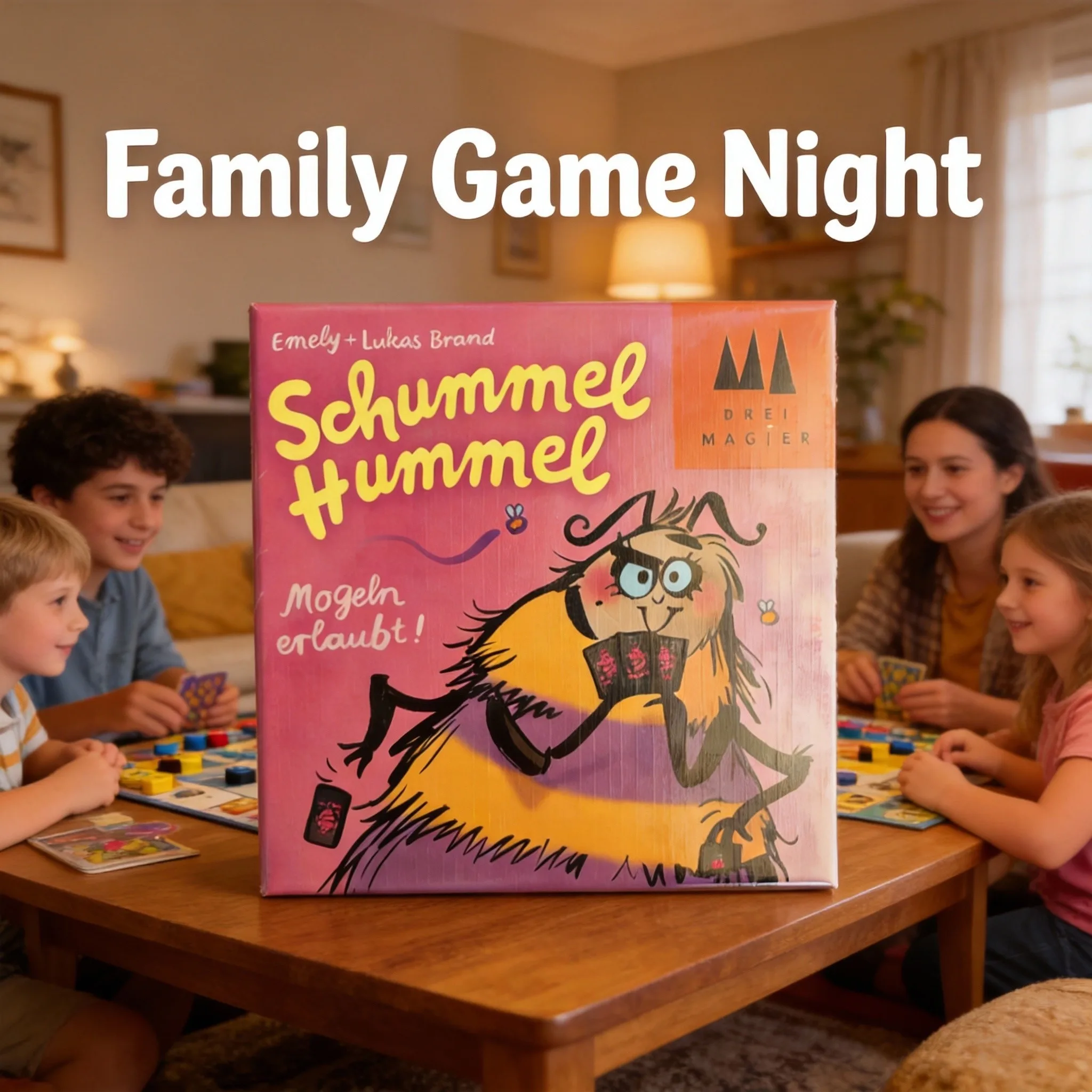 Schummel Hummel - Juego de cartas con trucos permitidos para la noche de juegos en familia, rápido y divertido para 3-5 jugadores