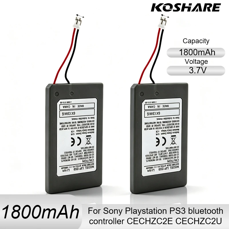KOSHARE Rechargeable Batteries 3.7V 1800mAh Lithium-ion Battery For Sony PS3 Playstation 3 DualShock 3 CECHZC2E/CECHZC2U LIP1359