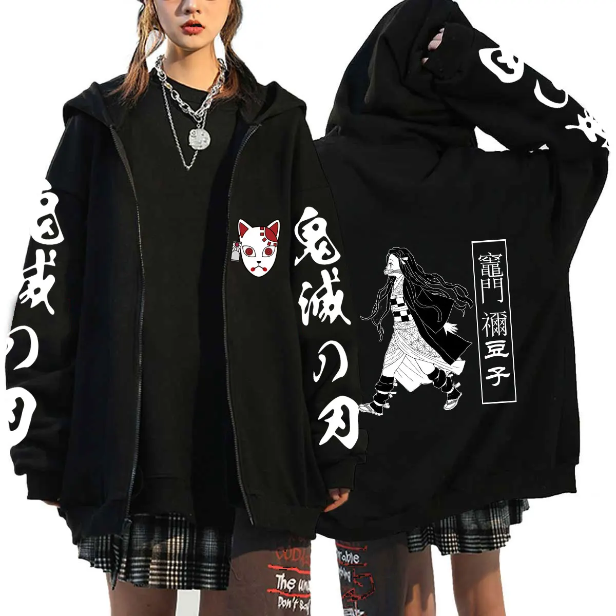 Demon Slayer Anime Harajuku Hoodies Men Women Rengoku Kyoujurou Graphic Zip Hoodie Pullover Kimetsu No Yaiba Sudaderas Hombre