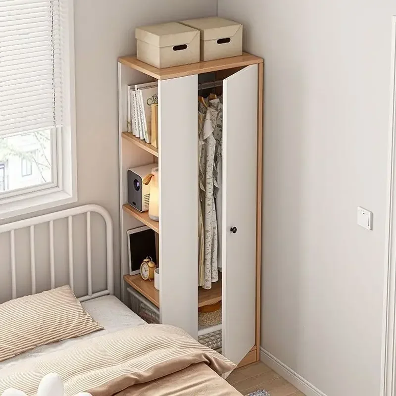 Single Door Wardrobe Household Bedroom Corner Wardrobe Occupies A Small Two-in-one Narrow Side Free Combination Wardroben29