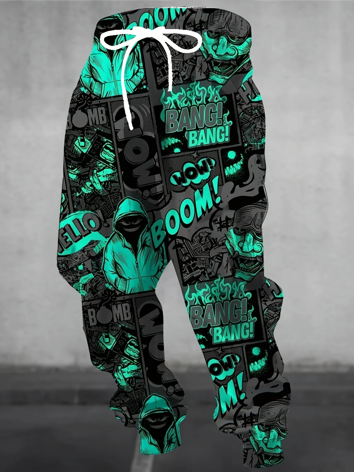 

2025 мужские мягкие удобные брюки на шнурке, осень-зима, уличные универсальные брюки с принтом граффити по индивидуальному заказу