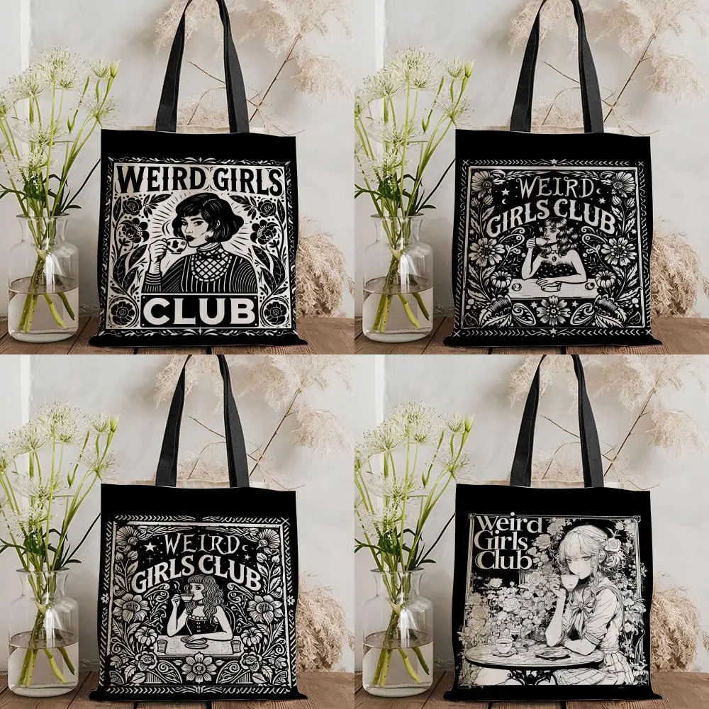 1pc W-Weird G-Girls Club Storage Bags Double-Sided Print Tote Bag Fashion Large Capacity Women's Shoulder Handbag