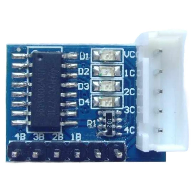 AT93-ULN2003 وحدة محرك متدرج صغير XH-5P واجهة خمسة أسلاك أربع مراحل محرك المجلس