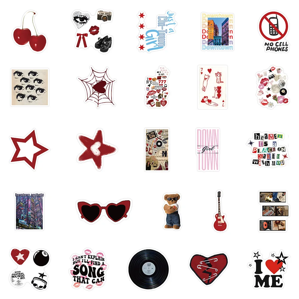 Autocollants Graffiti créatifs Y2K, 50 pièces, décalcomanies de dessin animé rétro, décoration de Style INS, cadeau pour fille, jouets pour enfants, ordinateur portable, guitare, voiture, vélo