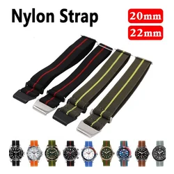 Nylon Watch Band for Samsung Galaxy Watches 3 41 45mm Strap for Amazfit 20mm 22mm Elastic Nylon Troops Parachute Bag Watchband