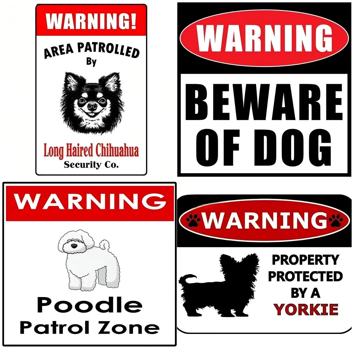 علامة تحذير احذر من كلب صغير طويل الشعر ملصق سيارة الزجاج الأمامي جذع ملصق الفينيل الكرتون سباق الكتابة على الجدران ملصقات #1