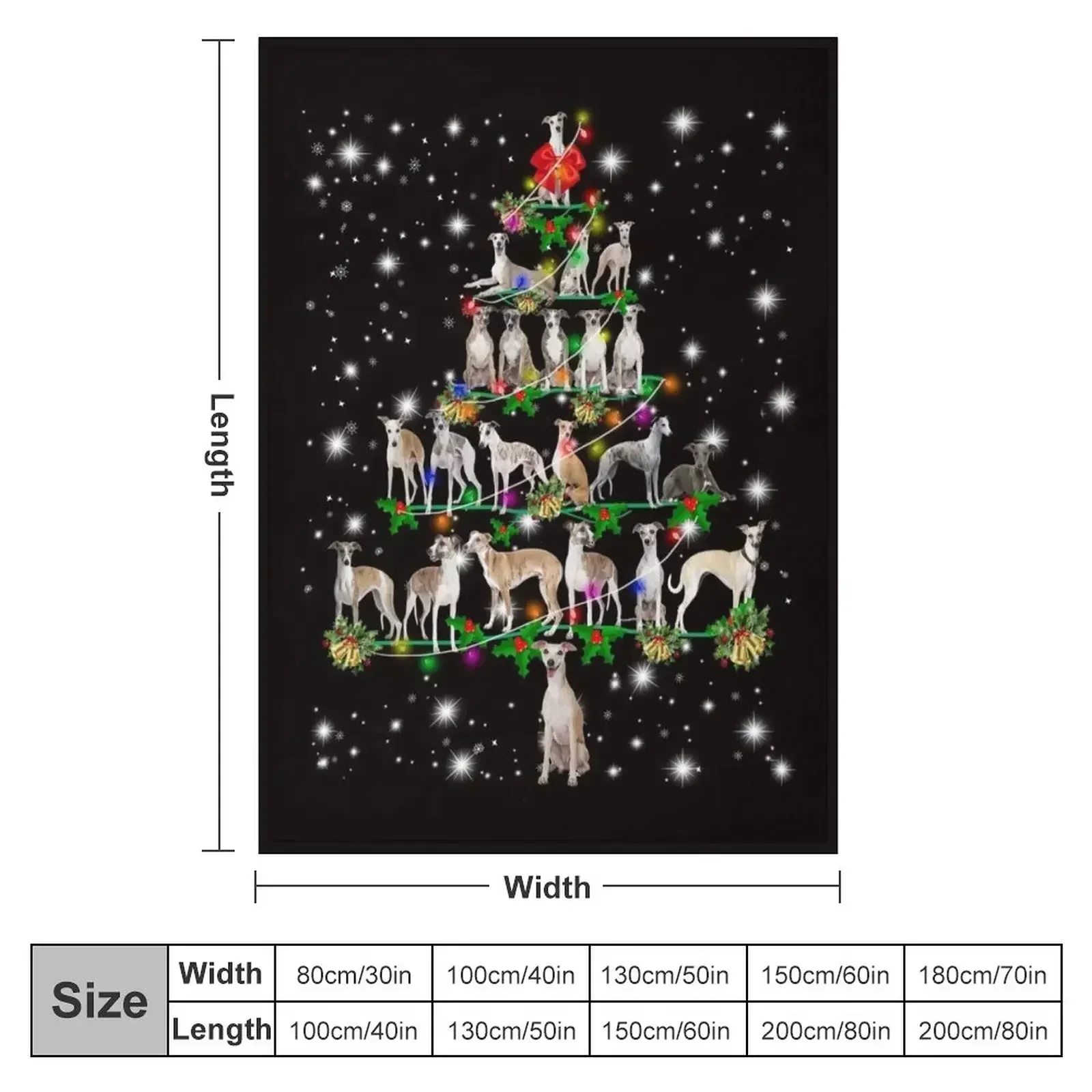 Funny Christmas Whippet Dog Lovers Gift Throw Blanket Moving Retros christmas gifts Blankets