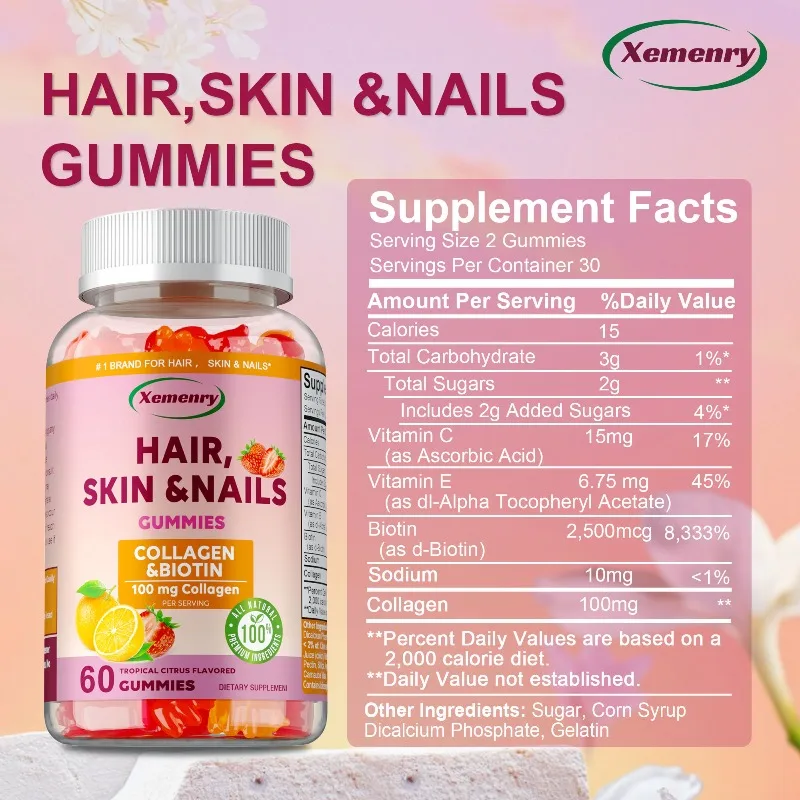 فيتامينات الشعر والجلد والأظافر - مضادة للأكسدة، تعزز نمو الشعر والأظافر القوية والبشرة الصحية