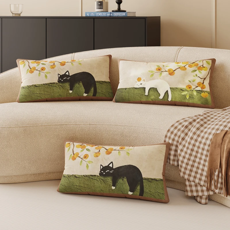  Vintage  Pillowcase Detachable Cover Living Room Sofa Backrest Cushion Bedroom Decorative Pillow Rectangular Shape