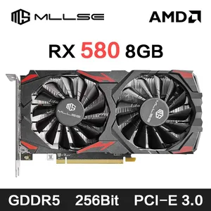 Mllse AMD RX 580 8GB 2048SP Tarjeta de gráficos de juegos GDDR5 256bit PCI-E 3.0 × 16 8pin Radeon GPU RX 580 Tarjeta de video Placa de video Video 8 mejores ventas RX580 16GB - №5