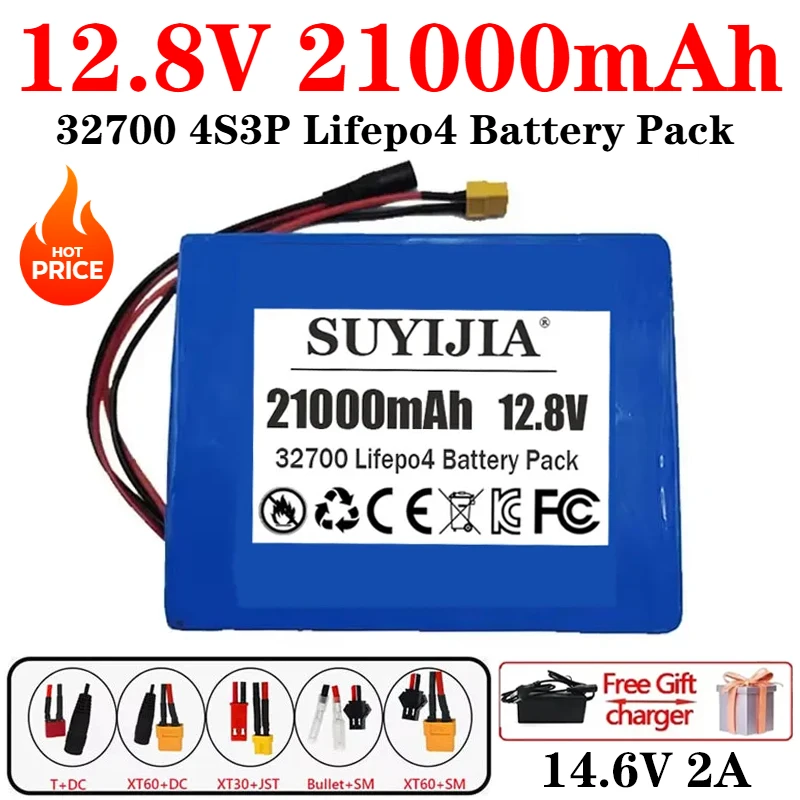 

32700 4S3P Lifepo4 Battery 12V 21000mAh Battery Pack Built-in 40A Balanced BMS for Electric Boat and Uninterrupted Power Supply