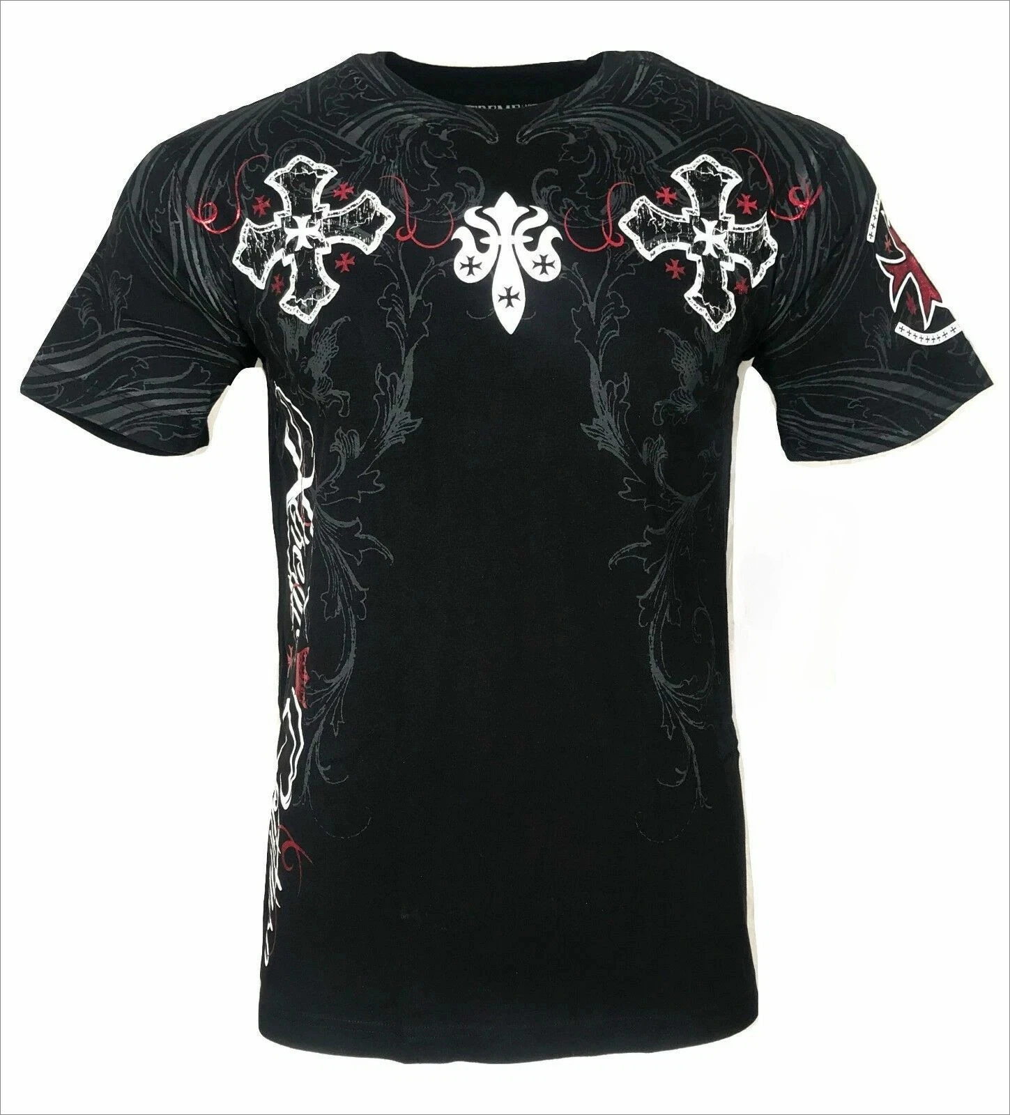 2026 Summer Black Vintage Graphic T Shirt Cross Crown Rhinestone Bead Script Oversized Gothic Streetwear Short Sleeve Tee Kids
