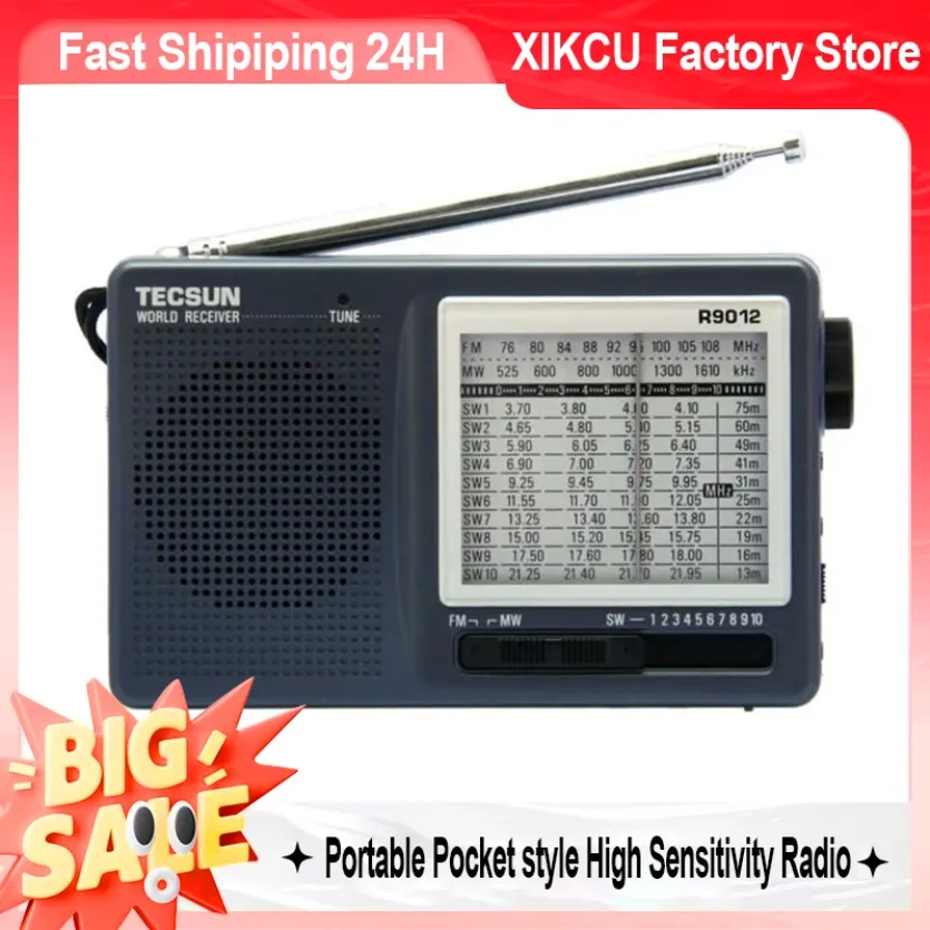

XIKCU портативный R-9012 FM/AM/SW перезаряжаемый 12-полосный карманный высокочувствительный радиоприемник мини FM-приемник радиоприемник