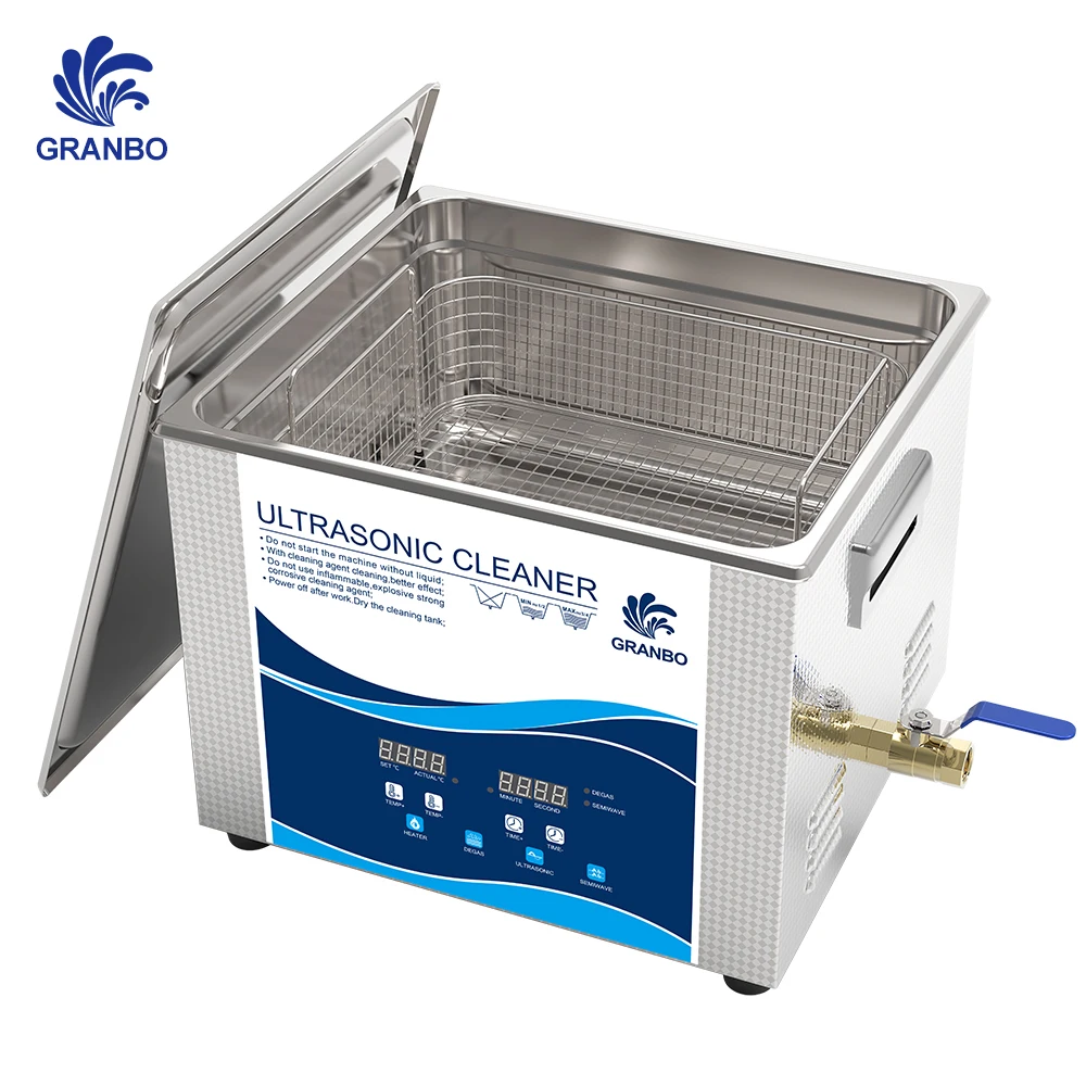 New Granbo Ultrasonic Cleaner for Laboratory Application 15L 360W/540W Glass Optical Metal Items Precision Cleaning