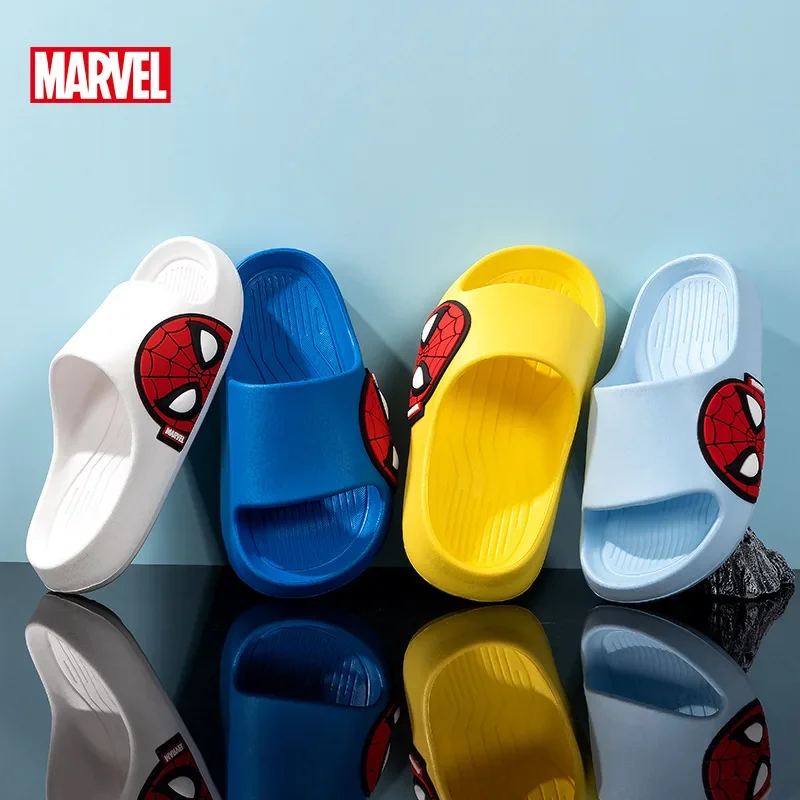 Disney Cartoon Spiderman Slippers Girls Boys Summer Sandals Kids Home Indoor Shoes Soft Non Slip Toddler Children Beach Shoes