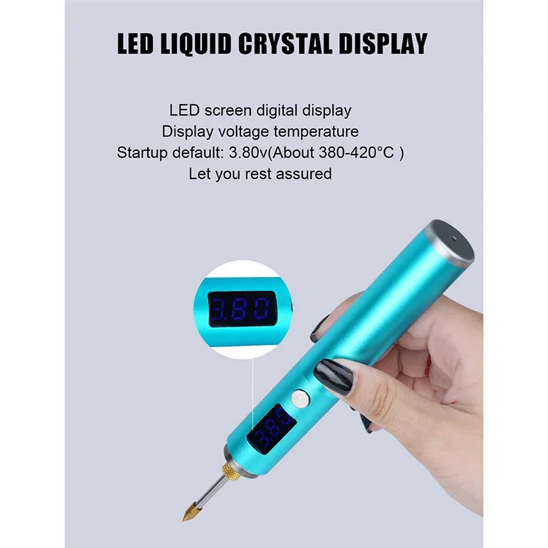 

Rechargeable Soldering Iron Portable Removable Battery With LED Display USB Fast Heat-A78U