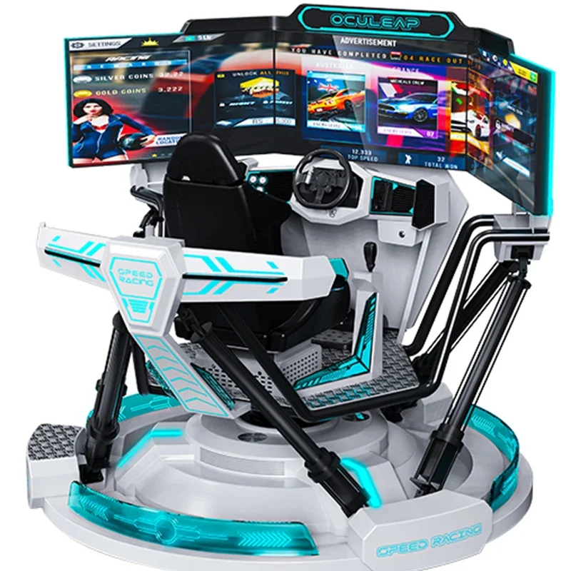 New Model 6DOF 3 Screen Racing Indoor Car Driving Simulator Speed Racing Vr Racing for Arcade Game Center