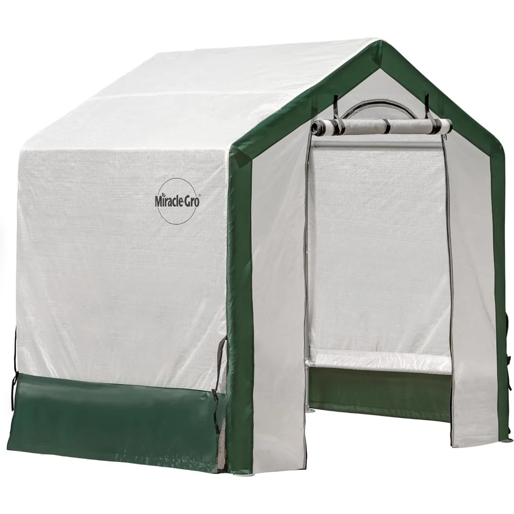 

Miracle-Gro 6 x 4 x 6 футов Всесезонная теплица для сада и заднего двора и компактная водонепроницаемая навеска для растений, полупрозрачная