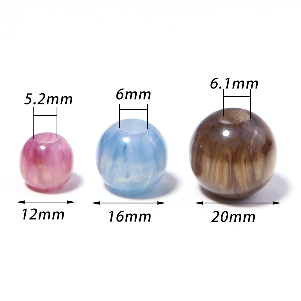 5-20pcs Colorful Cloud Resin Beads Mixed Color Round Loose Beads For Jewelry Making DIY Necklace Bracelet Keychain Accessories