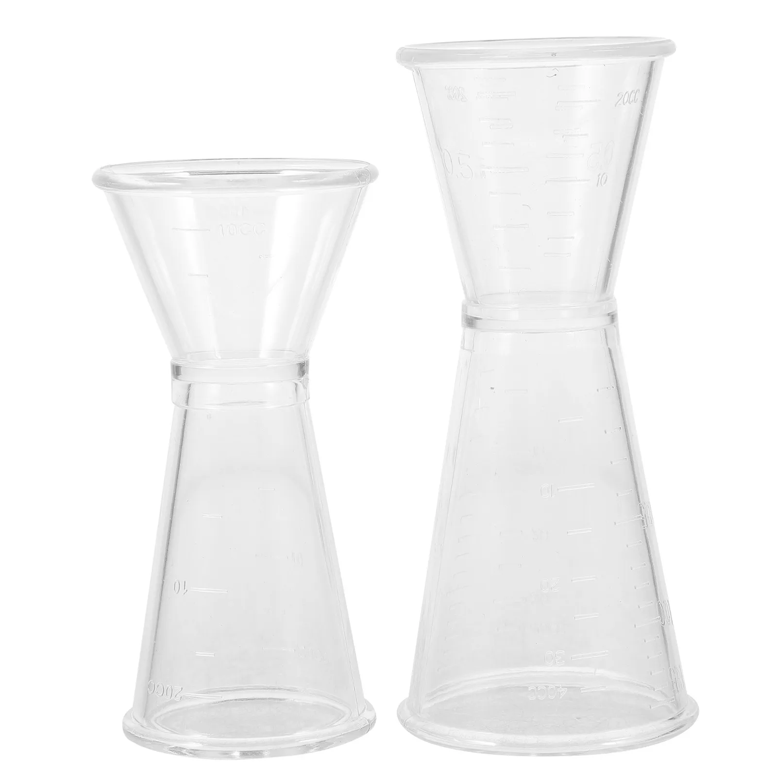 2Pcs Dual-Scale Resin Cocktail Jigger Bar Measuring Tool with Clear Internal Ounce Markings 10-20Cc 20-40Cc for Bartenders