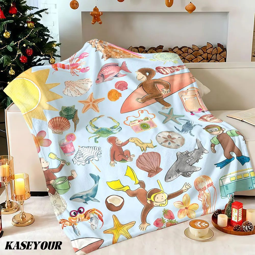 Sunny Escape Winter Summer Flannel Blanket Throw Fleece Soft Fuzzy Plush Cozy Fleece Blankets for Sofa Ideal Gifts