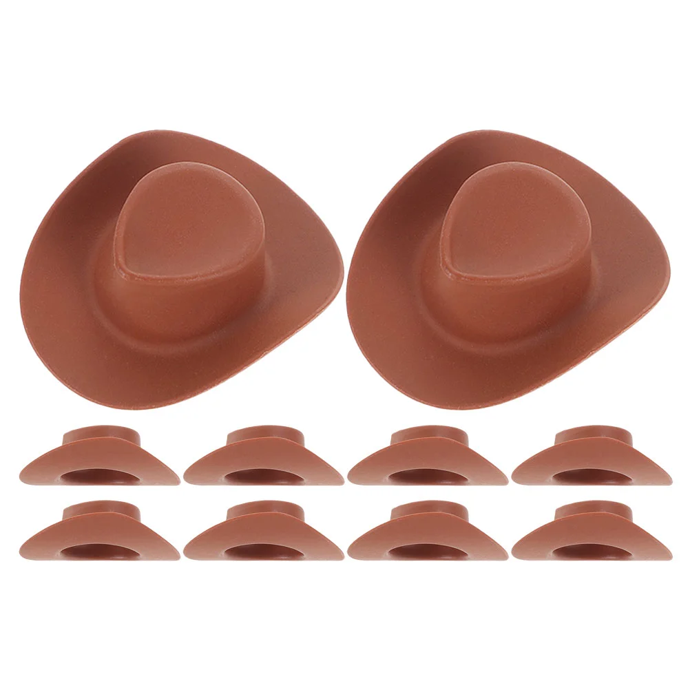 10 Pcs Toy Hat Tiny DIY Hats Assorted Mini Cowboy for Crafts Miniature Pp Cowgirl Dolls