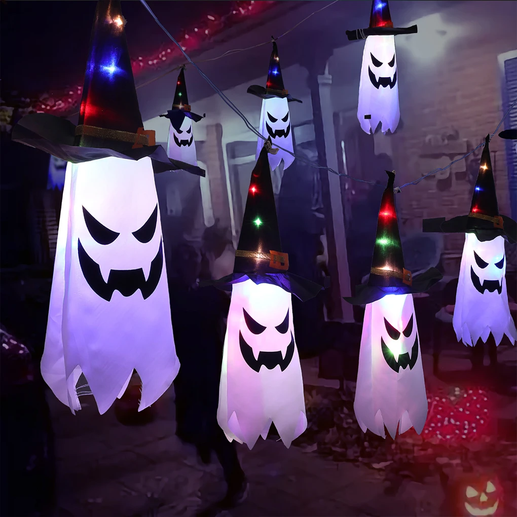 ABS Ghosts And Witch Hats Mood Lights For Halloween Decorations Outdoor Blink Cute Halloween Decor Chroma