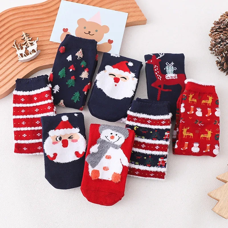 

Christmas Socks Women Fall and Winter New Warm Plush Socks Woolen Socks Mid-calf Socks Christmas New Year Gift