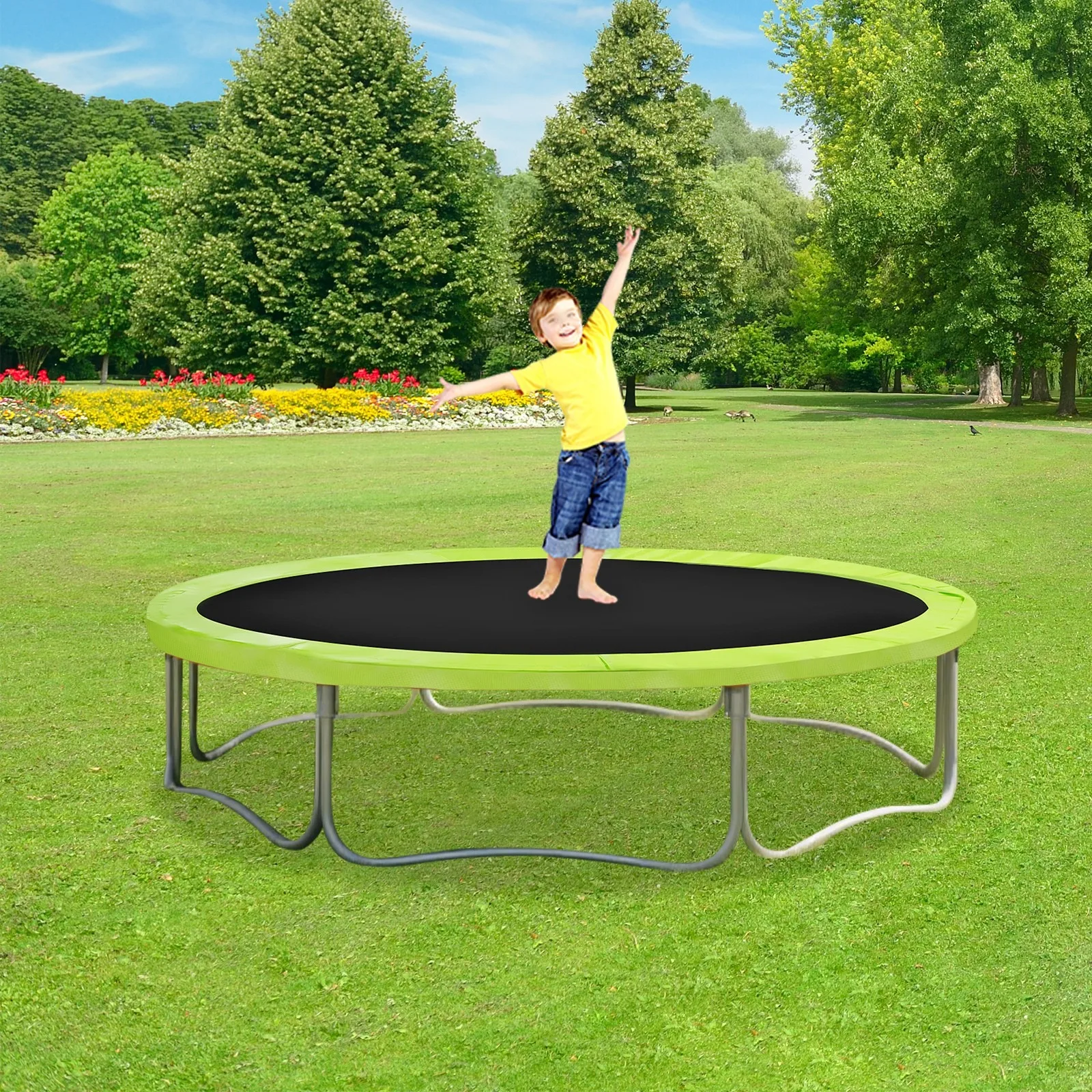 

16ft Trampoline Safety Pad Replacement, Thick Waterproof PVC Cover Pad with Enhanced Edge Padding for Maximum Spring Protection