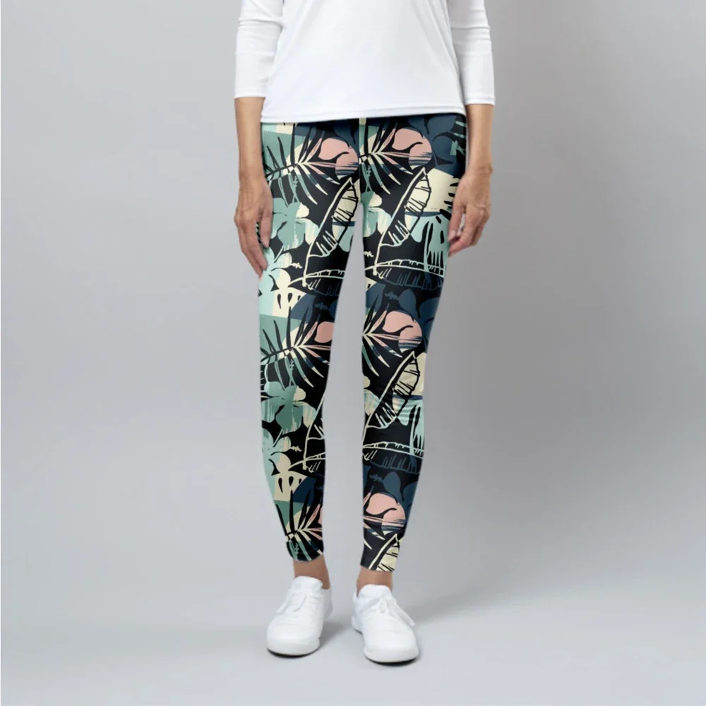 LETSFIND-Leggings de fitness taille haute pour femme, impression numérique, motif de fleurs 3D, sexy, décontracté, mode, haute qualité, fjWoman