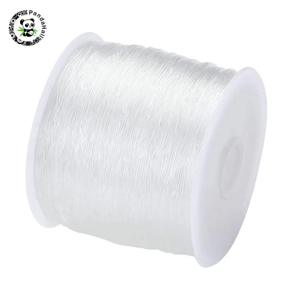 Pandahall 100 m/Rulo 0.6mm 0.7mm 0.8mm Kristal Temizle Konu Fiber Streç elastik kordon Takı Boncuk Dize olta