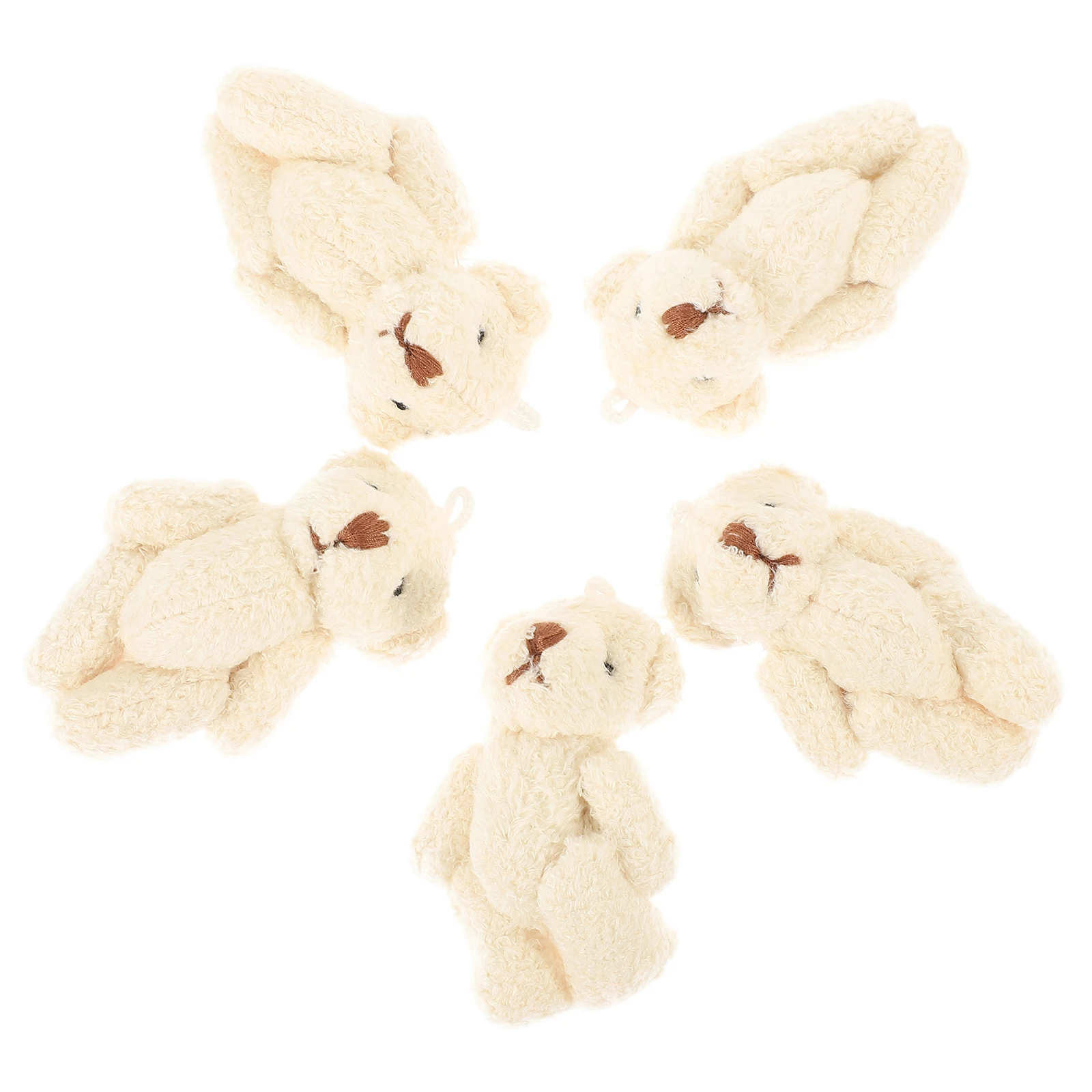 

5pcs Pearl Fleece 6cm Jointed Bear Accessories DIY Hat Scarf Decor Mini Stuffed PP Cotton Clothes Ornament