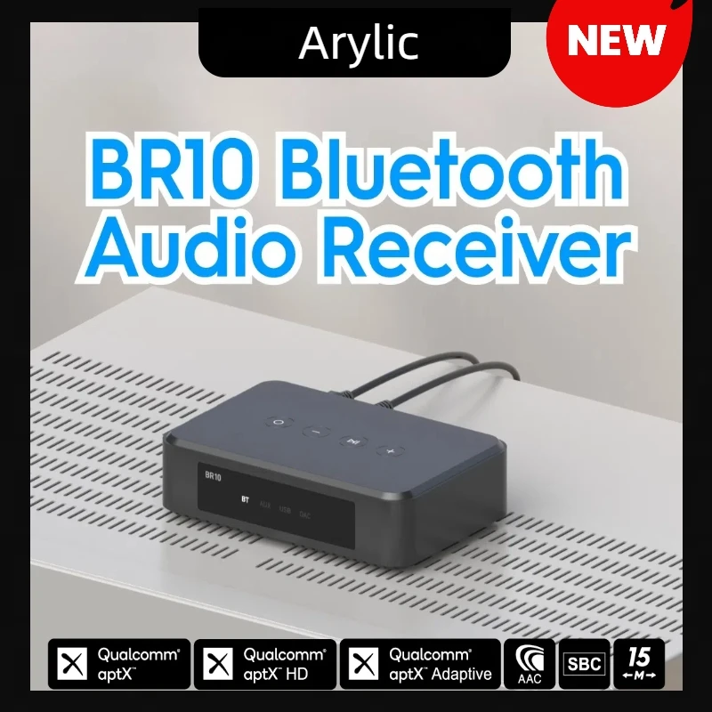 

Arylic BR10 Bluetooth wireless analog input and digital input USB disk control the with Android and iOS，with a remote control