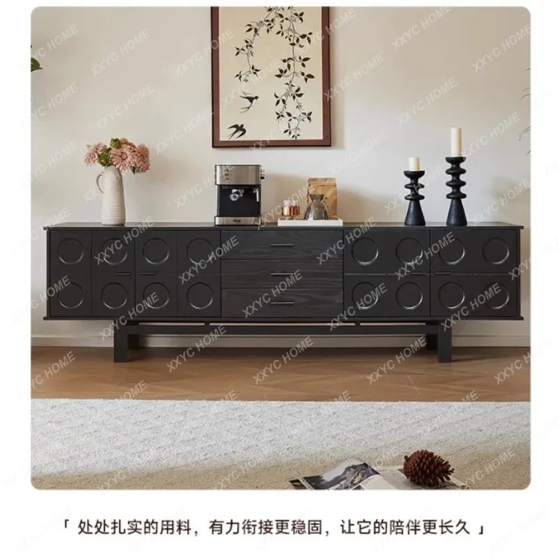 XXmedieval solid wood TV cabinet  living room retro high-end TV storage audio-visual cabinet