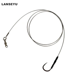 Stainless Steel Fishing Line Hook, High Carbon Steel, Barbed Hooks, Tackle Accessories, 10kg-30kg, 1/0-3/0, 3Set