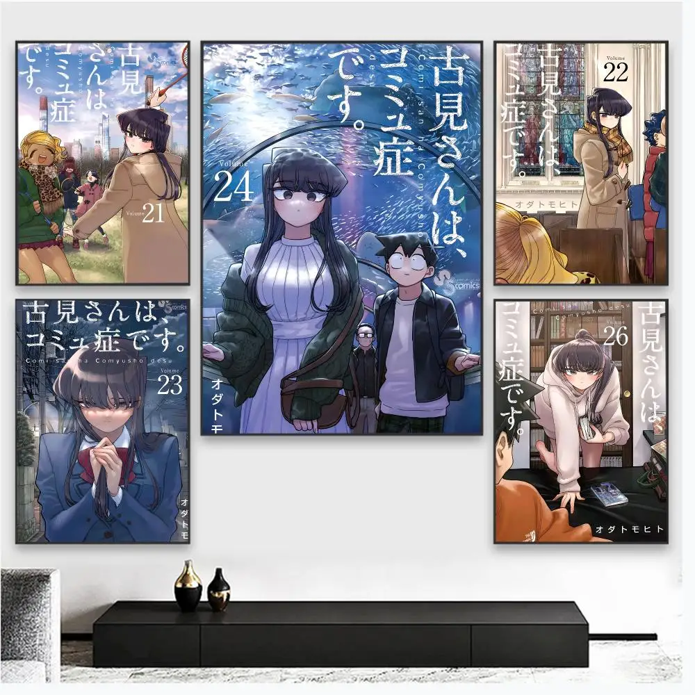 Anime K-Komi Can't Communicate Poster Wall Art Poster Pictures, Aesthetic Home Decor For Living Room Bedroom Office